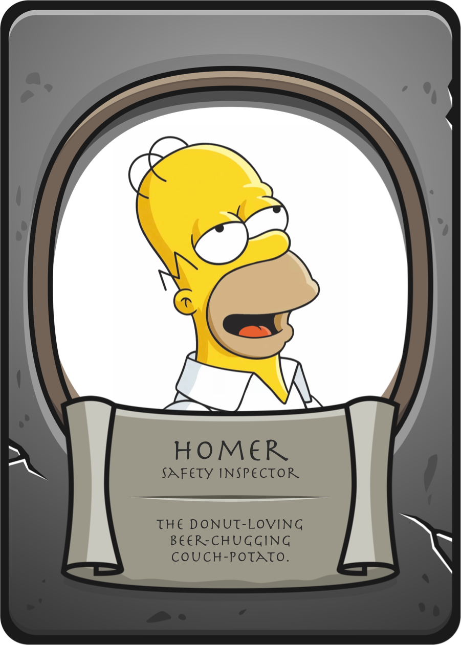 Homer Simpson as a playing card